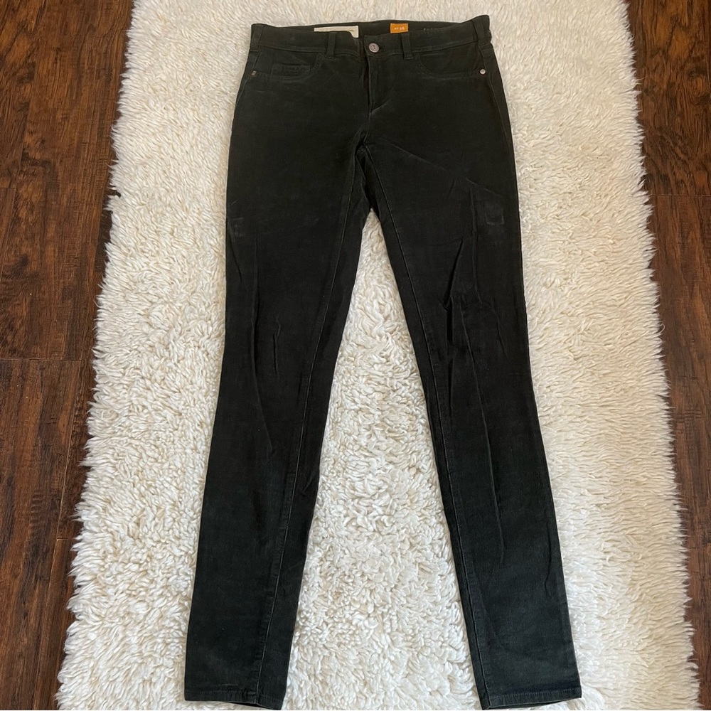 Anthropologie Pilcro Letterpress Womens Size 26 Green Corduroy Skinny Pants